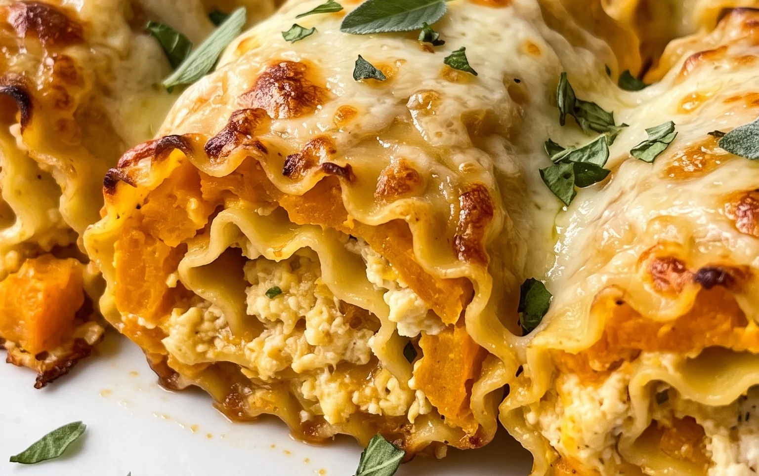 Butternut Squash Lasagna Roll-Ups with Ricotta